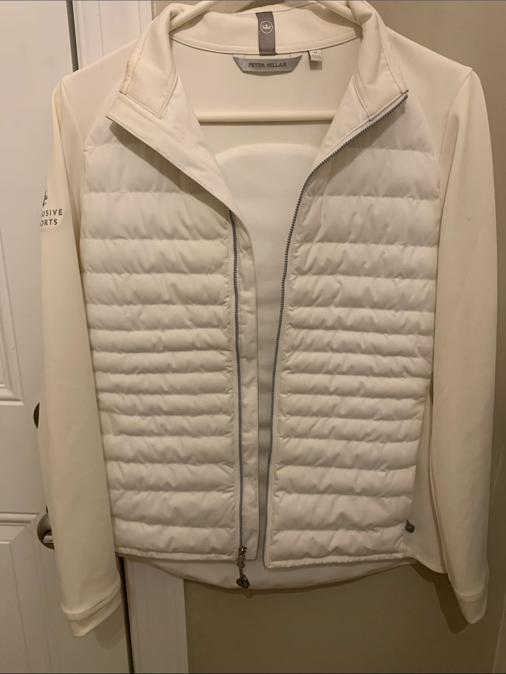 Peter Millar Women's Cream Quilted Zip-Front Jacket